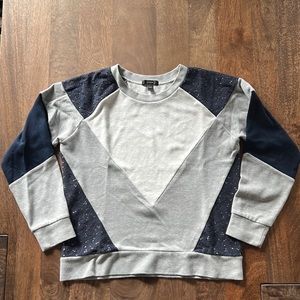 J.Crew mixed material sweatshirt top